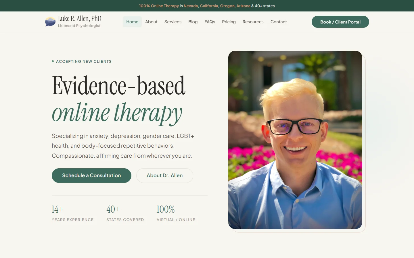 Healthcare website designed by Las Vegas web designer Will C.
