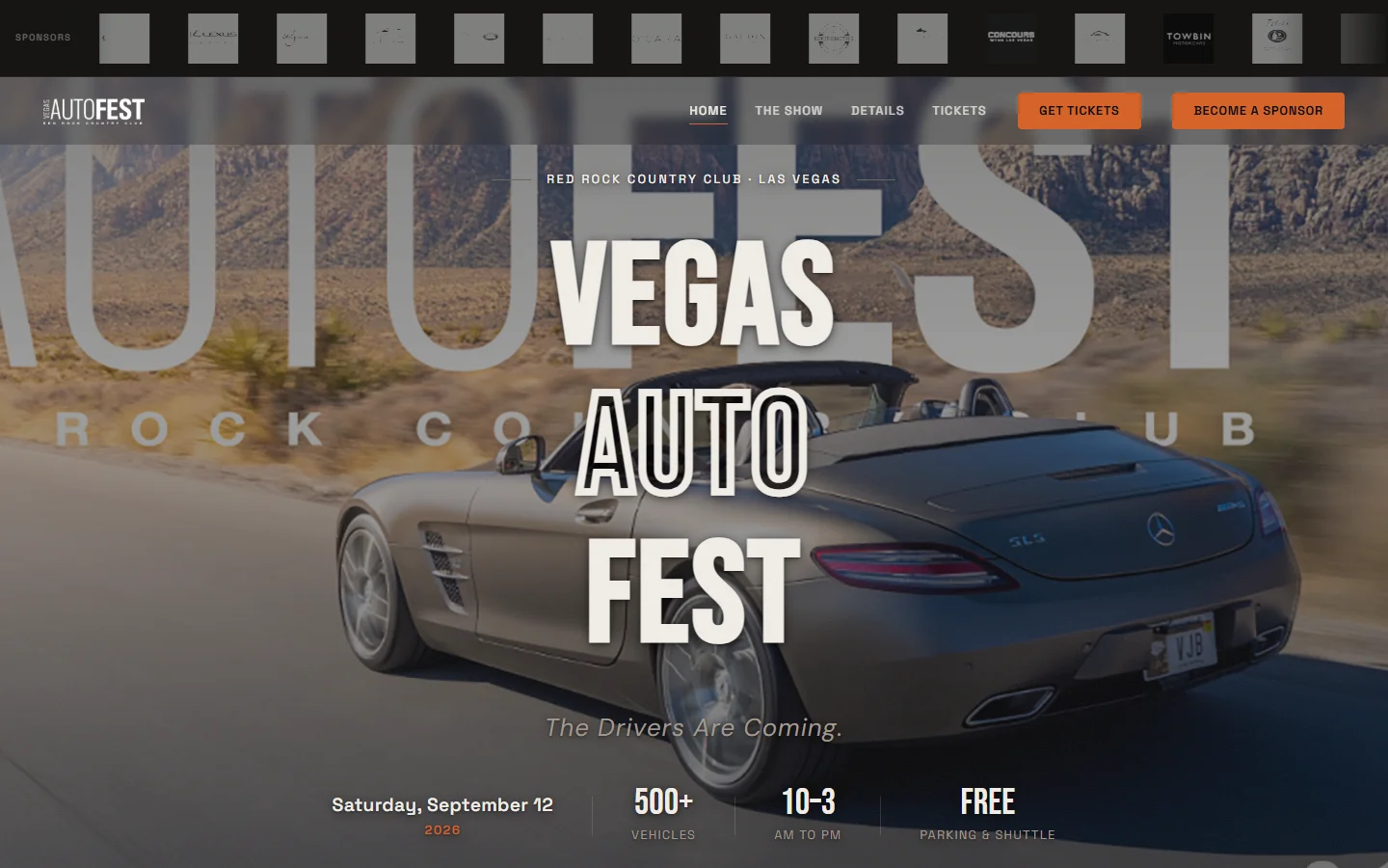 Event website designed by Las Vegas web designer Will C.